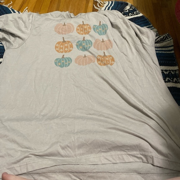 Graphic Tee with Pumpkin Design - Picture 1 of 4